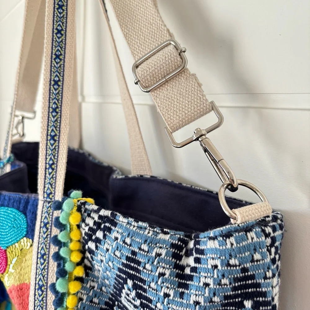 America & Beyond Daphne Embellished Multi Colored Hand Beaded Tote